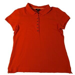 Talbots Women's Size Petite M Red Orange Polo Shirt Golf Classic Sporty Outdoor